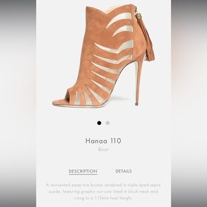 Paul Andrew 'Hanaa 110' Sepia Suede Peep-Toe Cutout Booties - Size 39.5